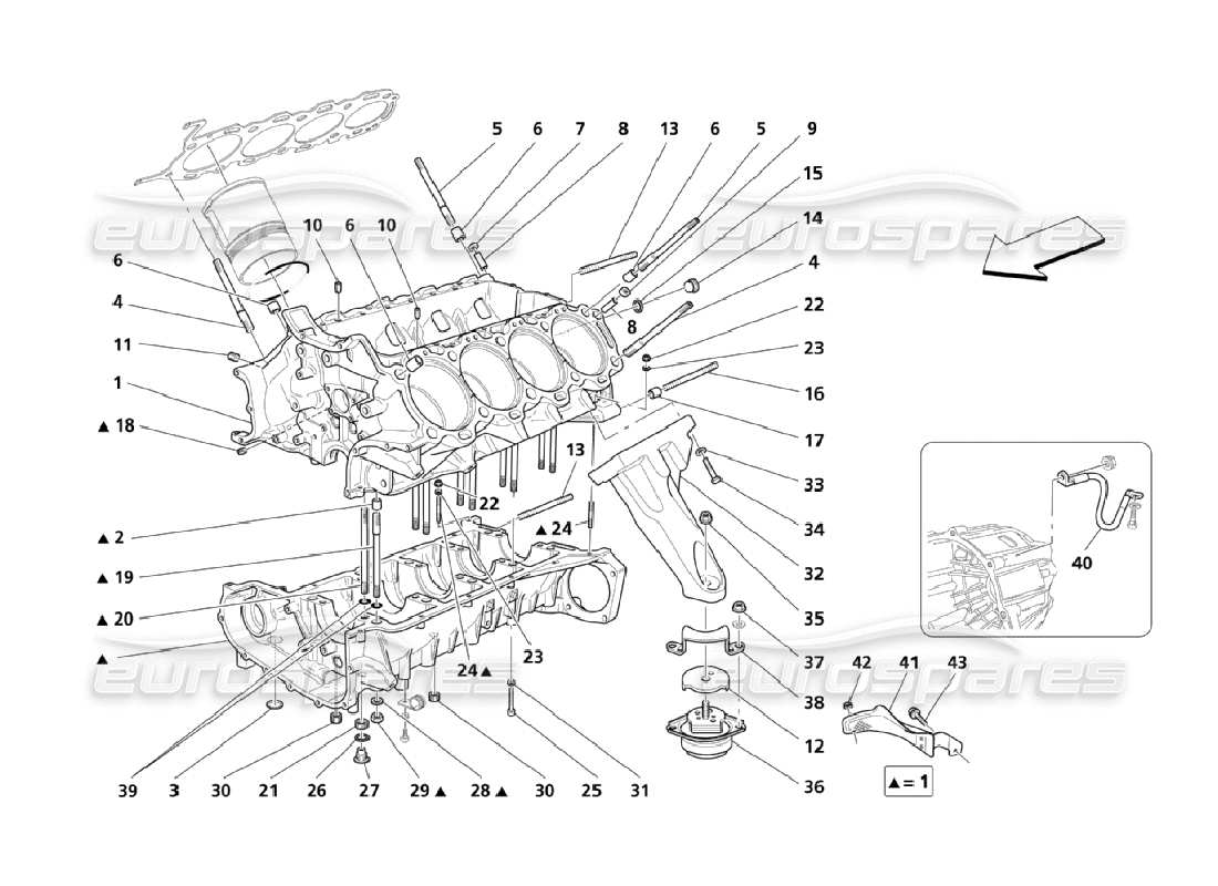 maserati qtp. (2006) 4.2 basamento diagramma delle parti