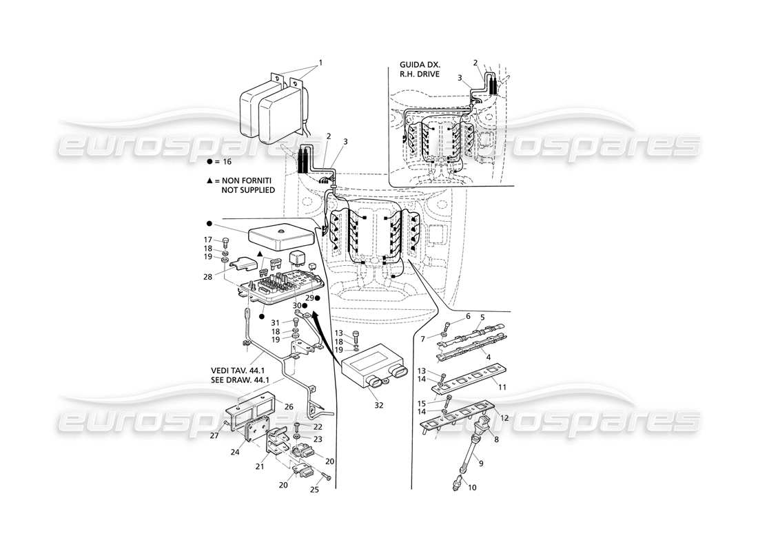 maserati qtp v8 evoluzione sistema di accensione diagramma delle parti