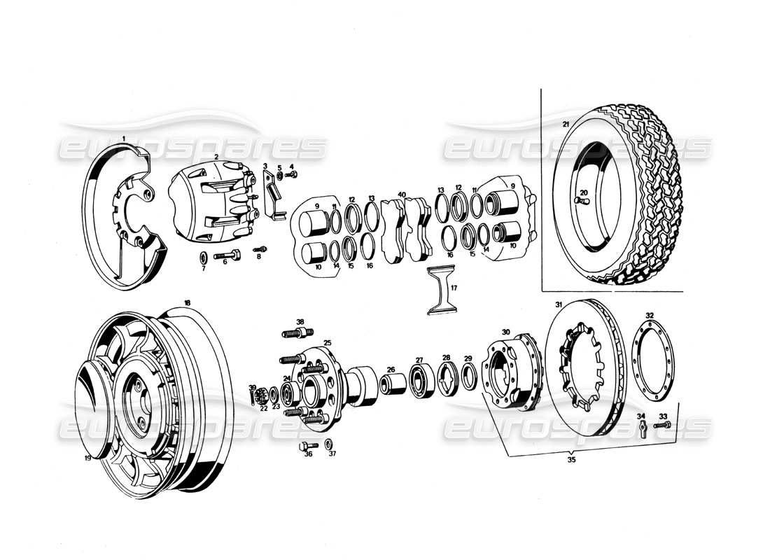 maserati bora diagramma delle parti dei freni anteriori raffreddati