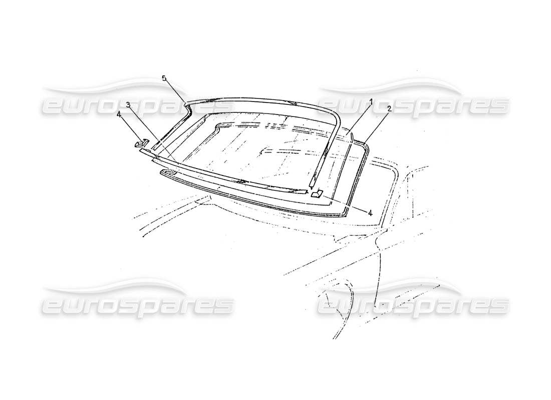 ferrari 365 gt 2+2 (coachwork) schermo frontale diagramma delle parti