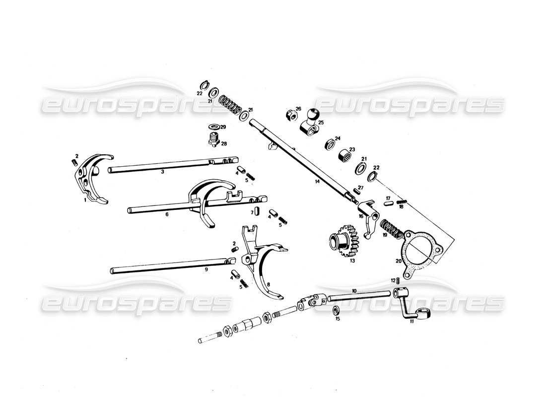 maserati bora diagramma delle parti del controllo della trasmissione interno