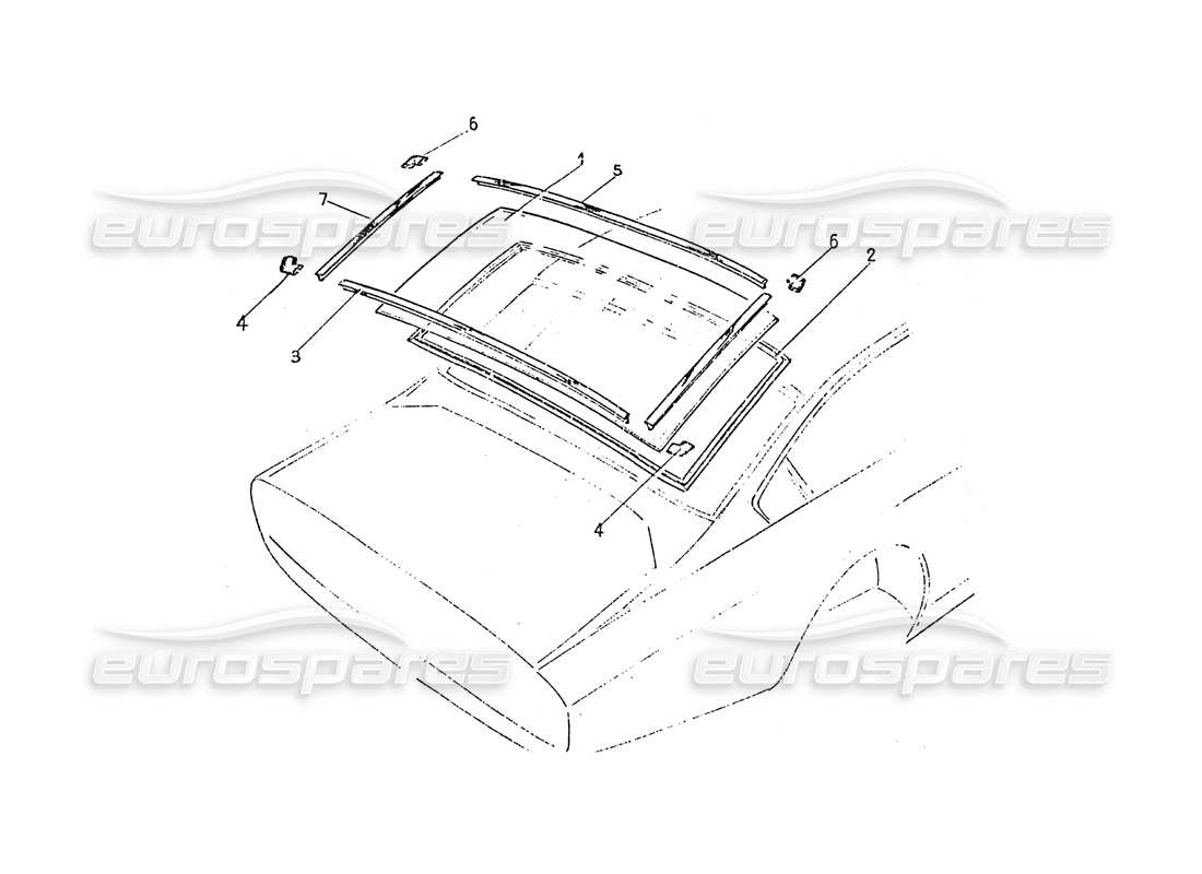 ferrari 365 gt 2+2 (coachwork) schermo posteriore diagramma delle parti