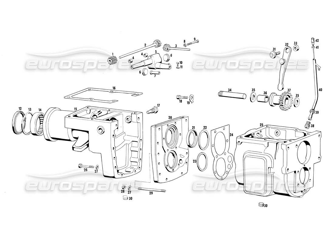 maserati ghibli 4.7 / 4.9 schema delle parti dell'alloggiamento della trasmissione