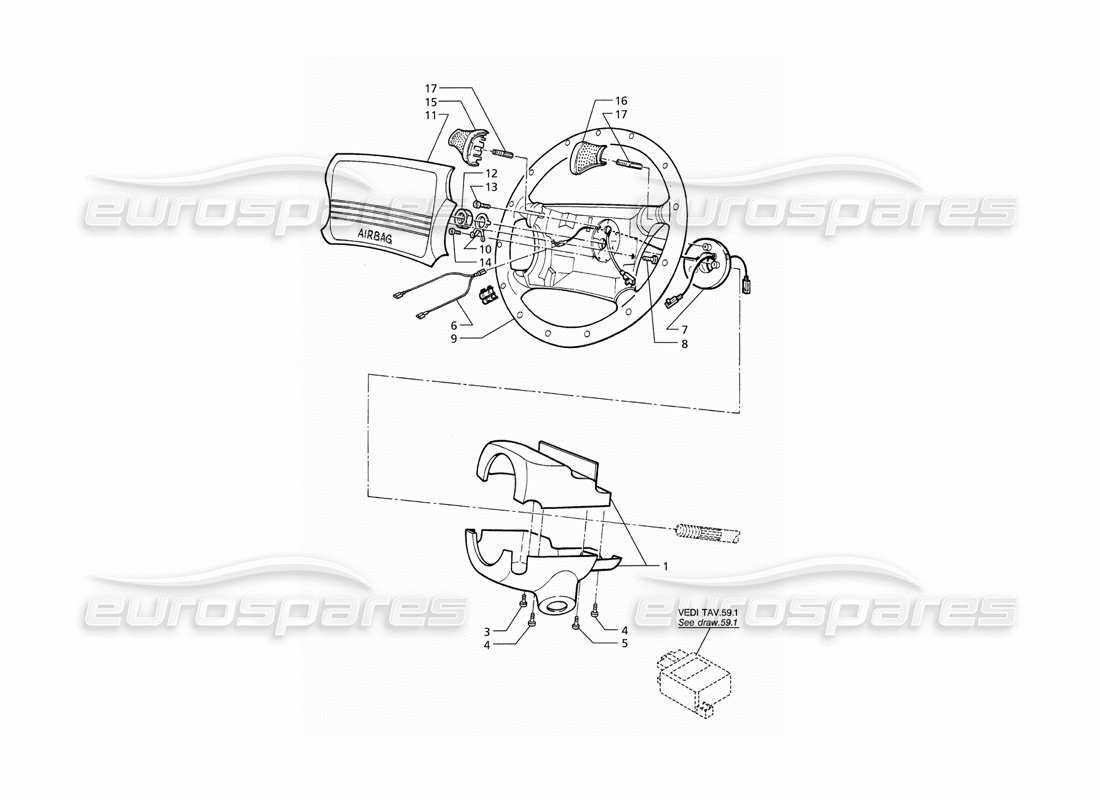 maserati qtp v8 (1998) volante con schema parte airbag