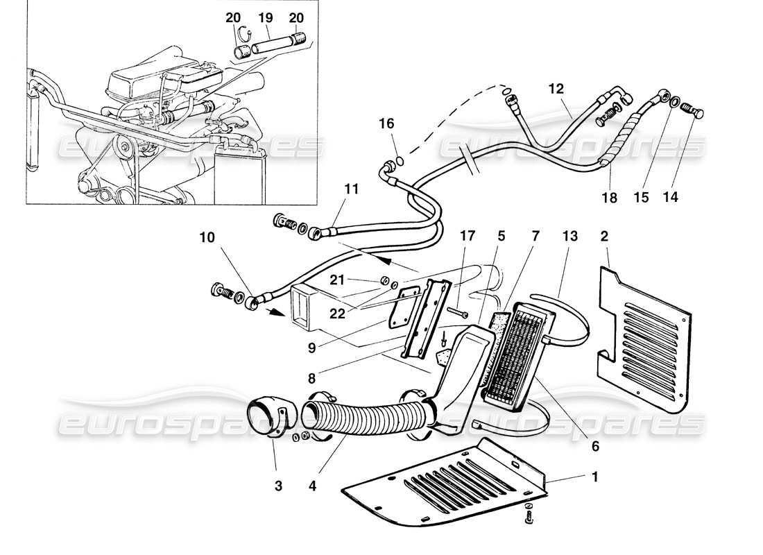 ferrari 355 challenge (1999) sistema di raffreddamento olio del cambio diagramma delle parti