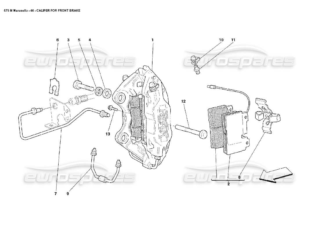 ferrari 575m maranello schema delle parti della pinza freno anteriore