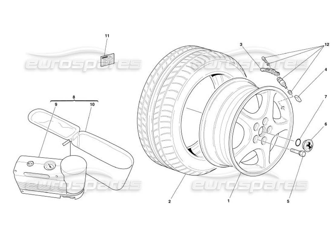 ferrari 575 superamerica ruote diagramma delle parti