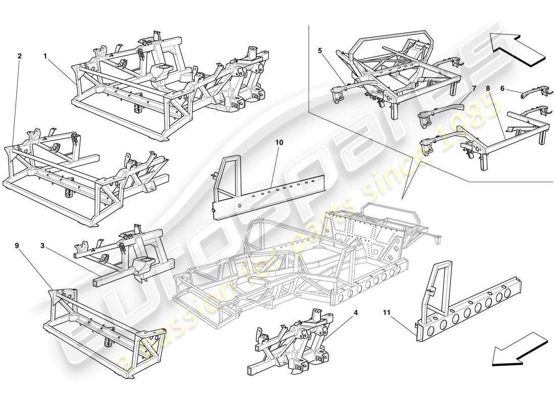 ferrari 575 superamerica telaio e strutture diagramma delle parti