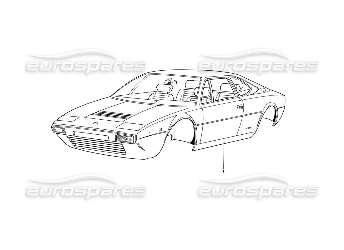 ferrari 208 gt4 dino (1975) schema delle parti della carrozzeria