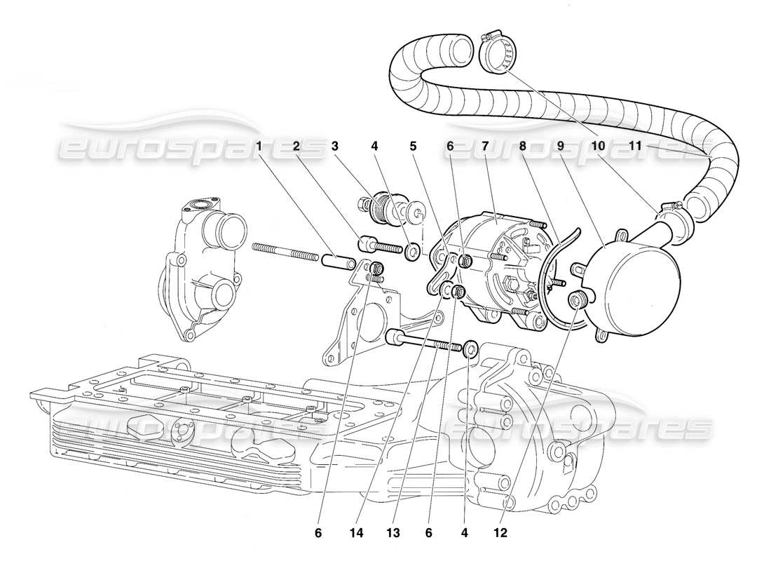 lamborghini diablo vt (1994) alternatore diagramma delle parti