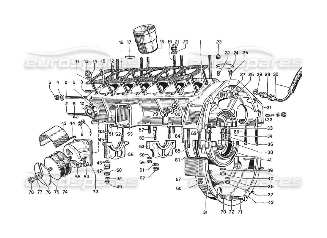 ferrari 275 gtb4 schema delle parti del basamento