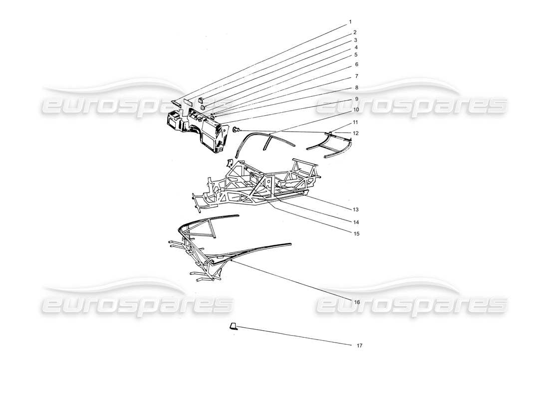 ferrari 365 gtb4 daytona (coachwork) diagramma delle parti del telaio