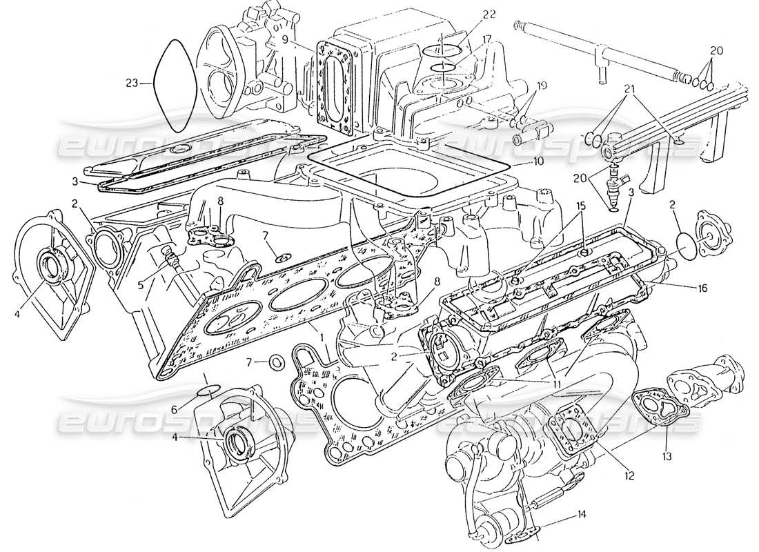 maserati karif 2.8 diagramma delle parti del set di guarnizioni e delle gomme