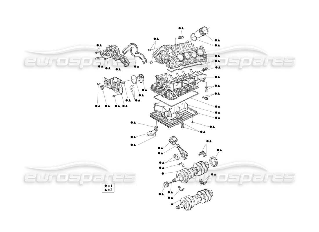 maserati qtp v8 evoluzione motore parziale diagramma delle parti