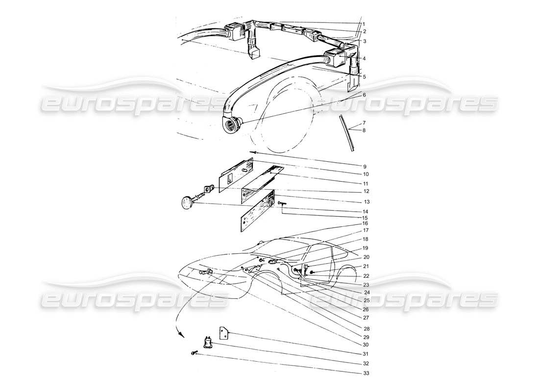 ferrari 365 gtb4 daytona (coachwork) diagramma delle parti della matrice e dei motori del riscaldatore