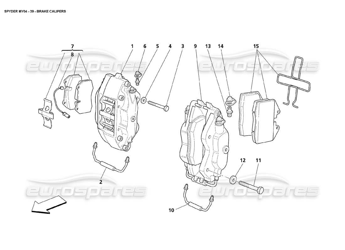 maserati 4200 spyder (2004) diagramma delle parti delle pinze dei freni