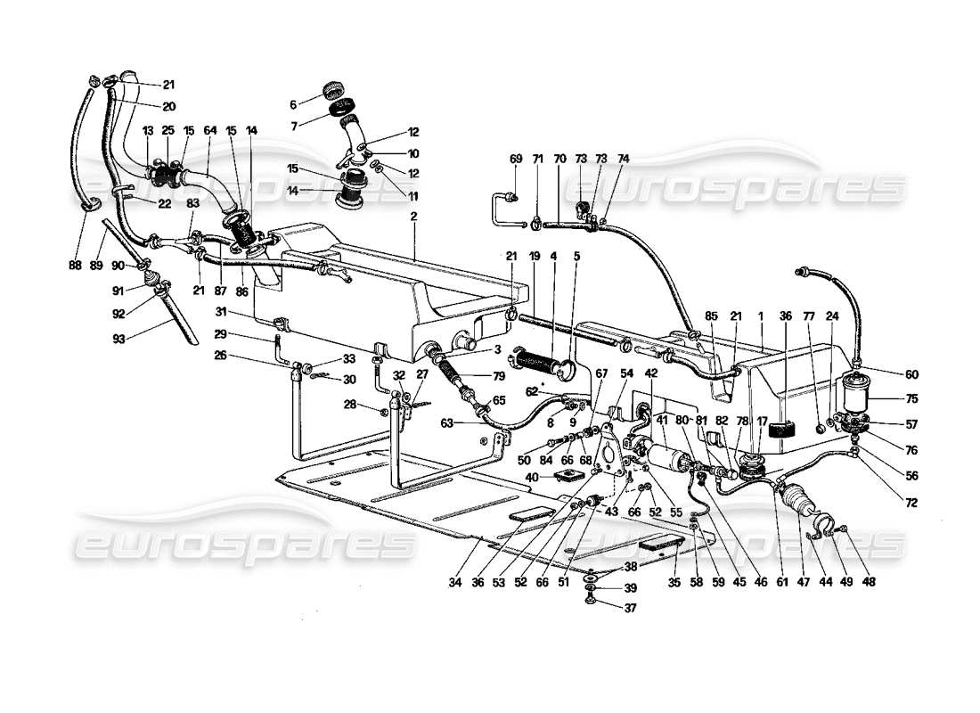 ferrari mondial 3.0 qv (1984) pompa carburante e tubi (cabriolet) diagramma delle parti