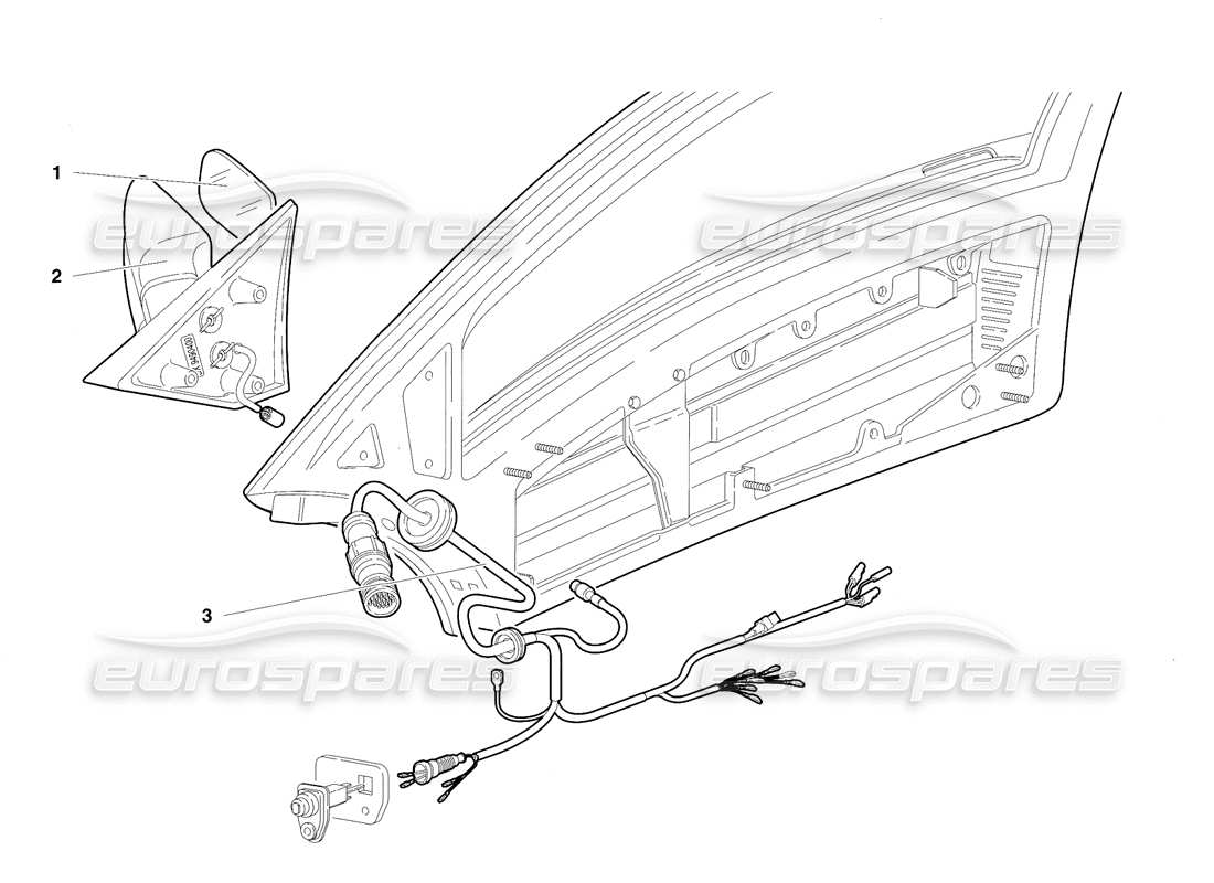 lamborghini diablo vt (1994) porte (valido per versione rh d. - aprile 1994) diagramma delle parti