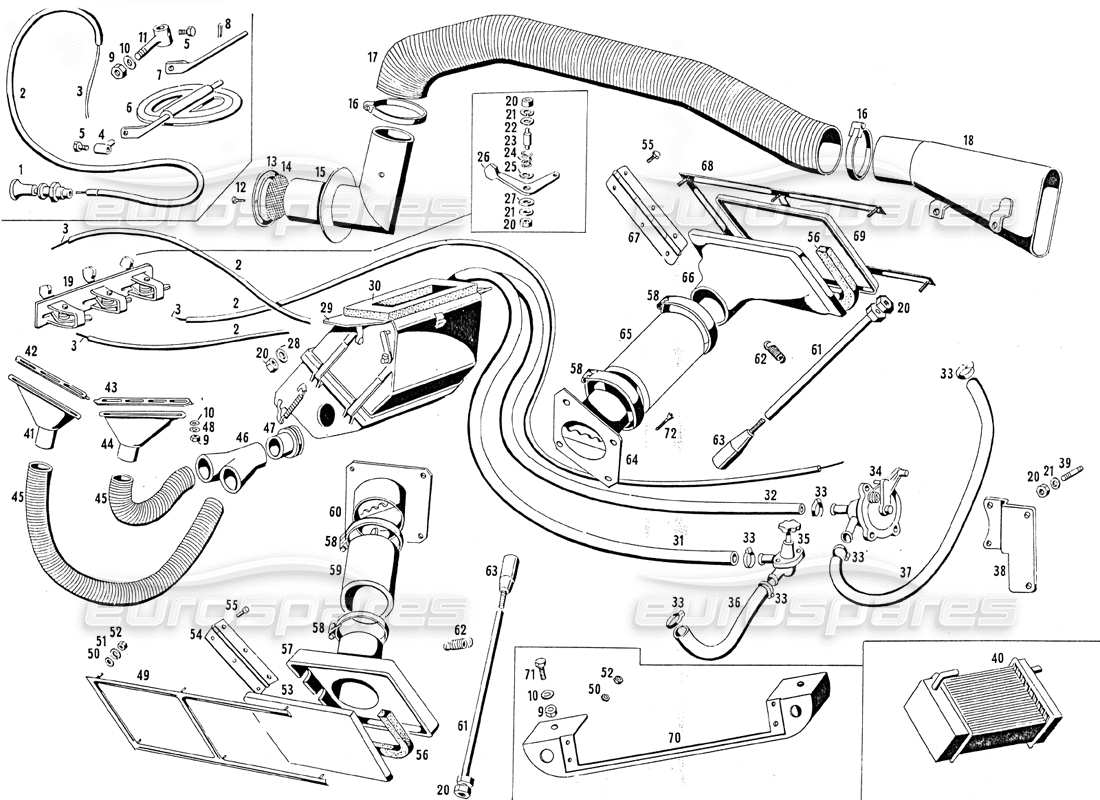 maserati mistral 3.7 diagramma delle parti del sistema di riscaldamento e raffreddamento