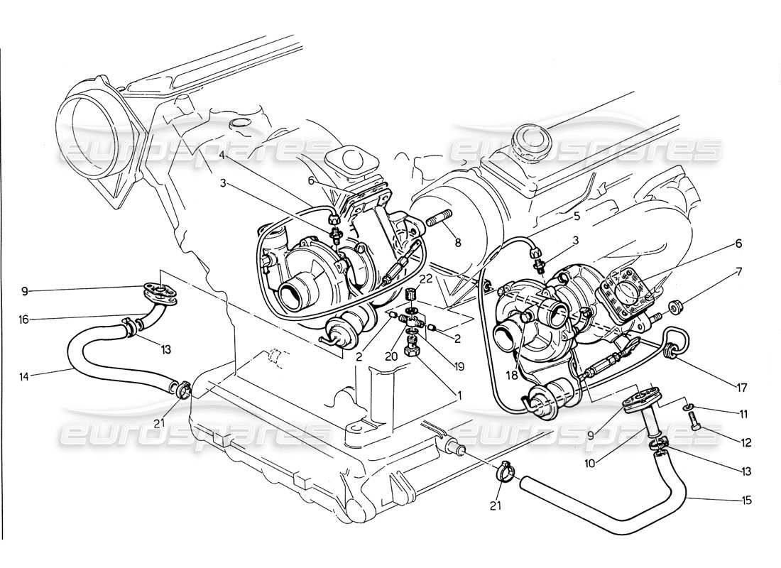 maserati biturbo spider turbosoffianti per lubrificazione diagramma delle parti