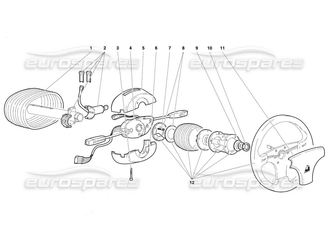 lamborghini diablo vt (1994) timone diagramma delle parti