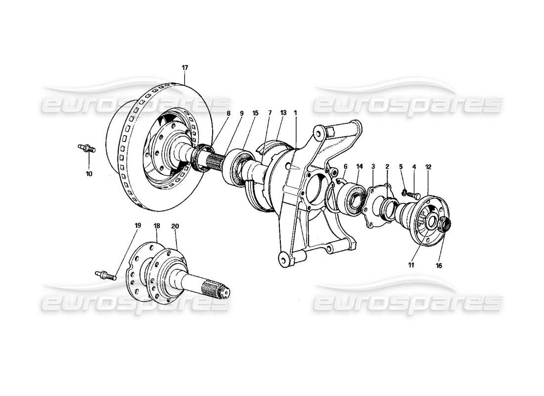 ferrari 400 gt (mechanical) sospensione posteriore - disco freno diagramma delle parti