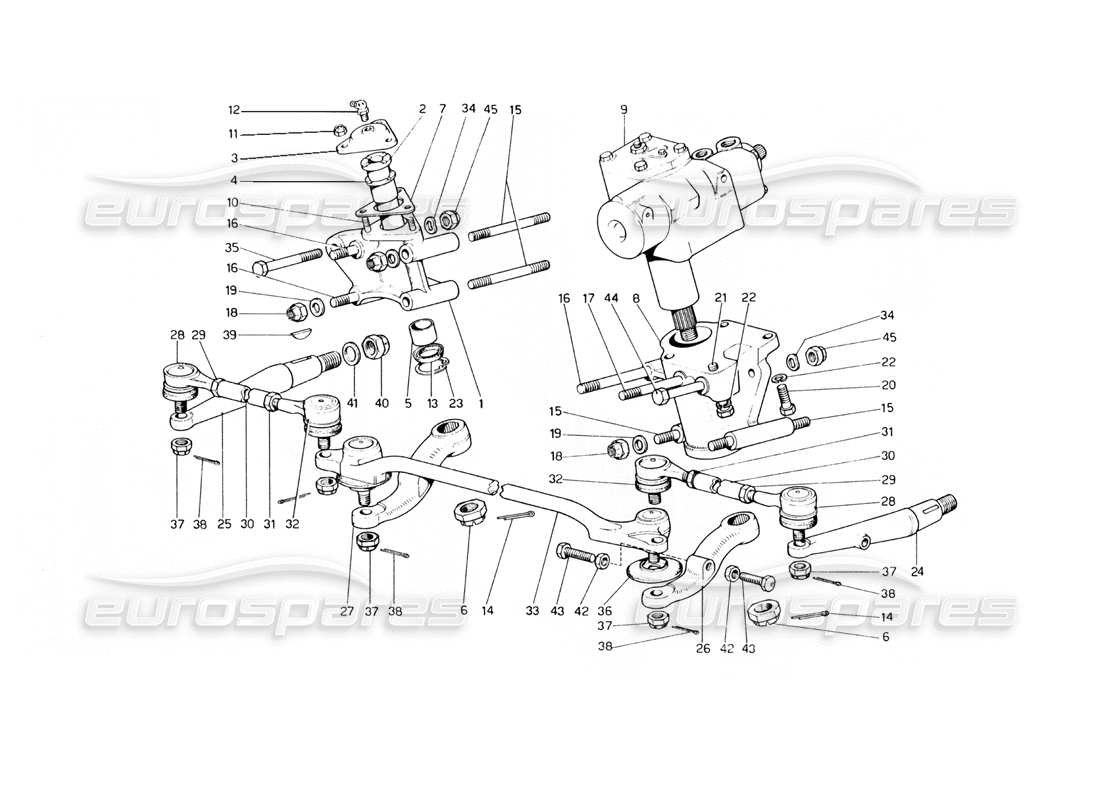 ferrari 400 gt (mechanical) collegamento dello sterzo diagramma delle parti