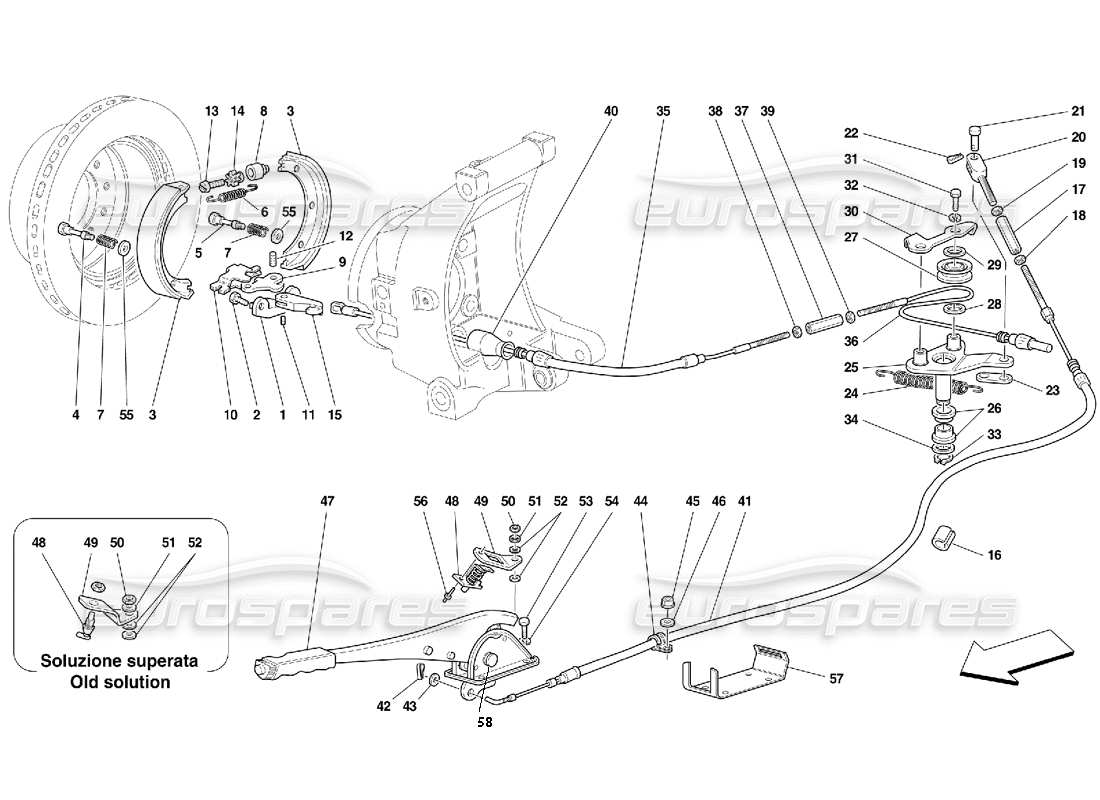 ferrari 456 gt/gta controllo del freno a mano: valido per 456 diagramma delle parti gt