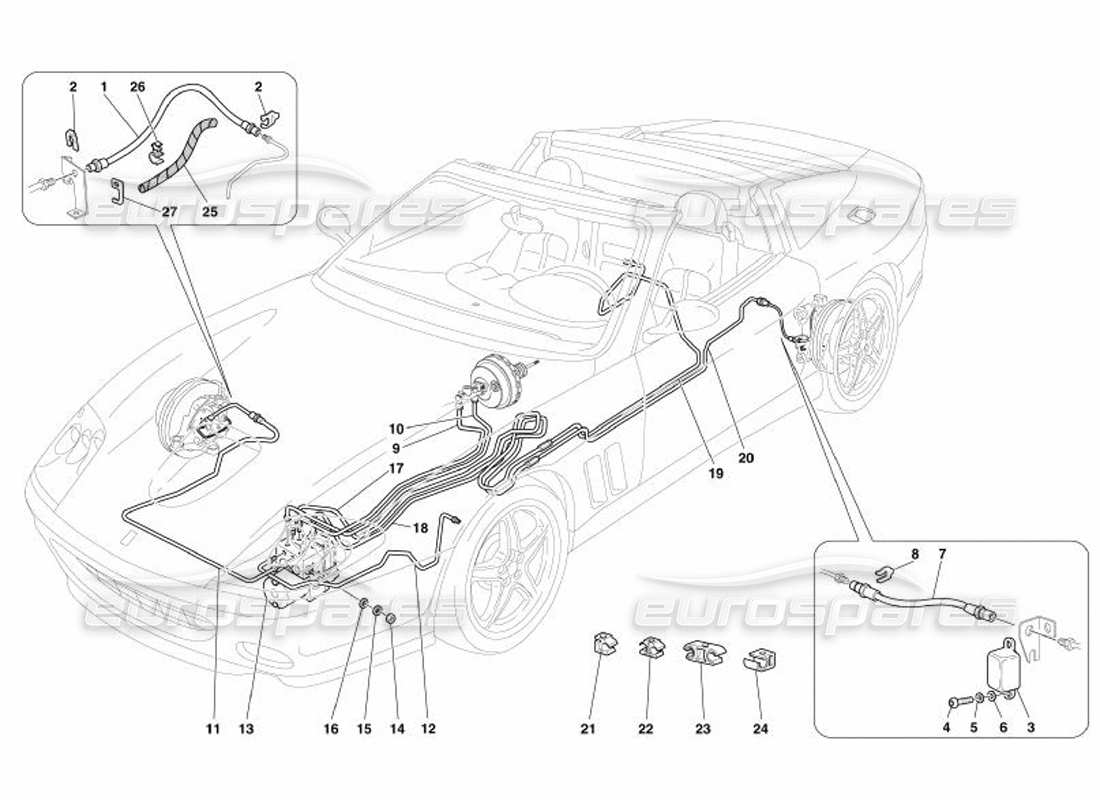 ferrari 575 superamerica sistema frenante -non per gd- diagramma delle parti
