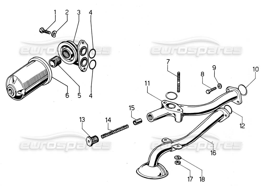 lamborghini urraco p300 schema delle parti filtro olio