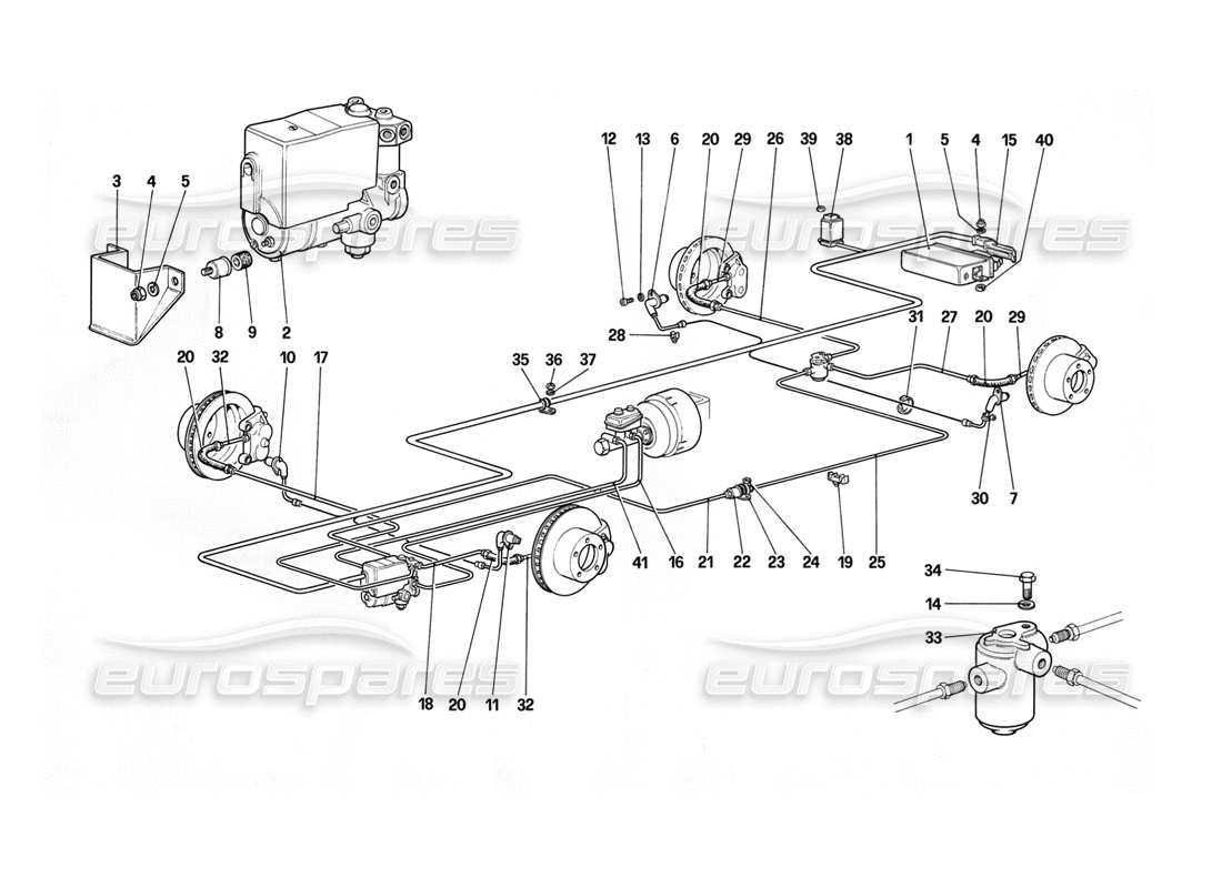 ferrari 412 (mechanical) schema delle parti dell'abs