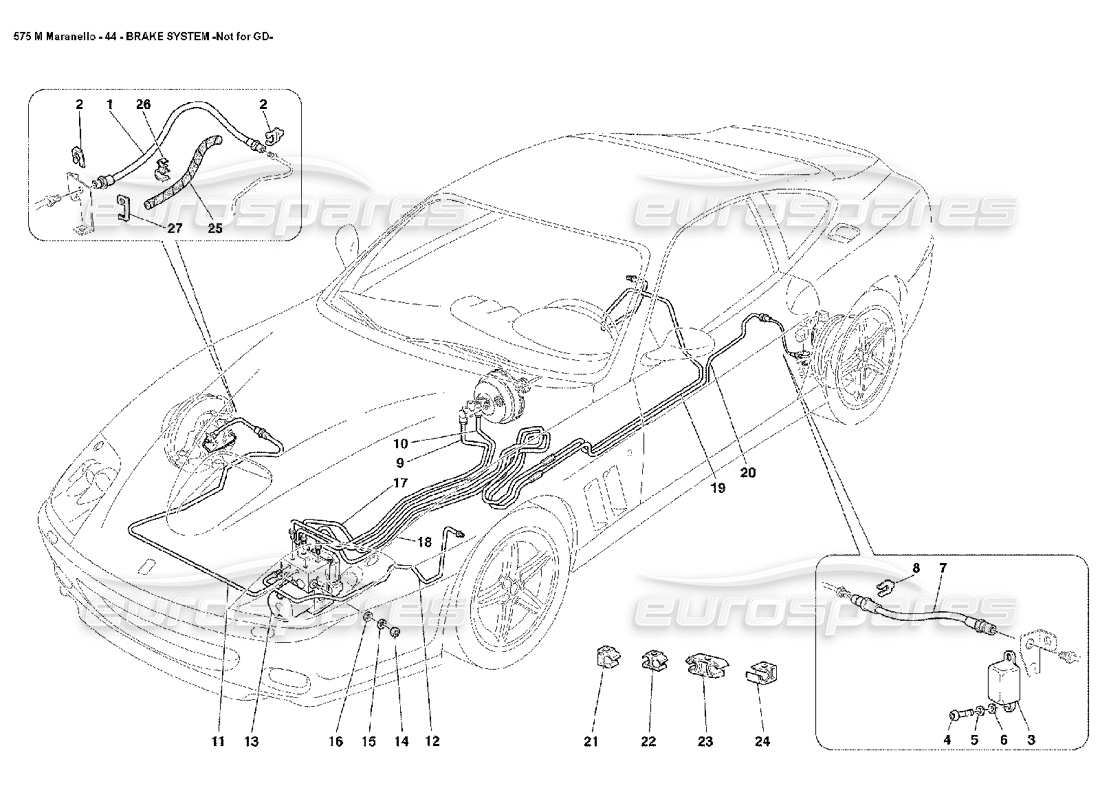 ferrari 575m maranello schema delle parti del sistema frenante non per gd