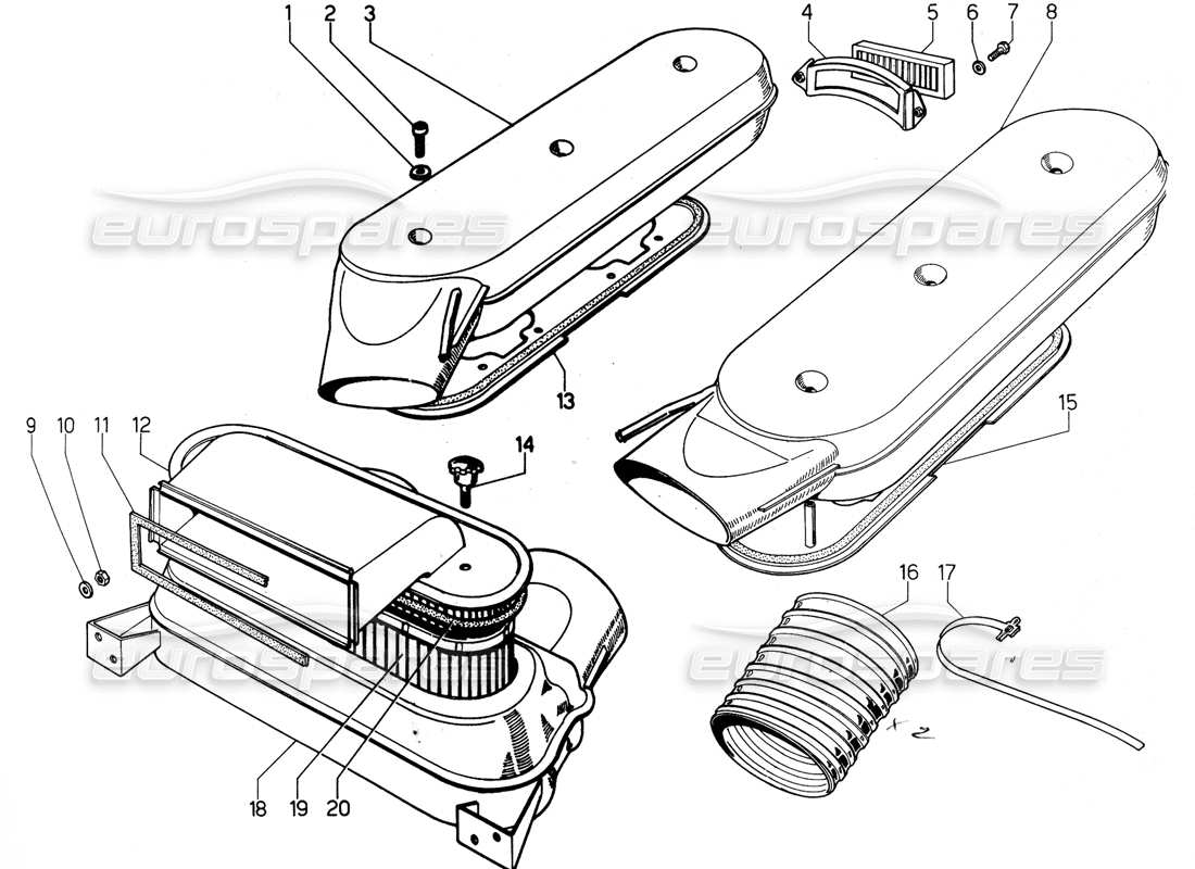 lamborghini urraco p300 sistema di alimentazione carburante diagramma delle parti