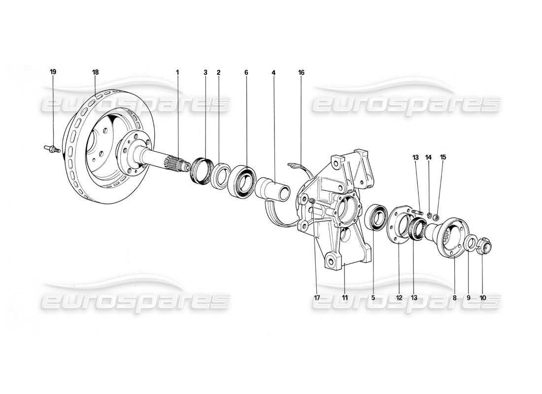 ferrari testarossa (1990) sospensione posteriore - disco freno (a partire dall'auto n. 75997) schema delle parti