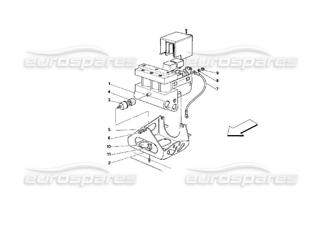 ferrari 512 tr schema delle parti dell'unità di controllo idraulico dell'abs