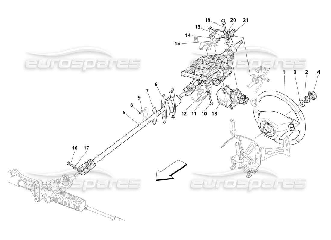 maserati qtp. (2006) 4.2 diagramma delle parti del gruppo albero e volante