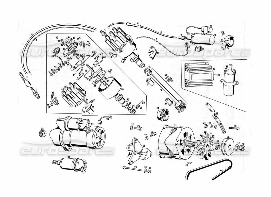 maserati indy 4.2 schema delle parti dell'apparecchiatura elettrica