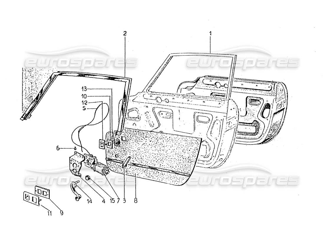 ferrari 330 gt 2+2 (coachwork) porta - motore elettrico in vetro (edizione 1) diagramma delle parti