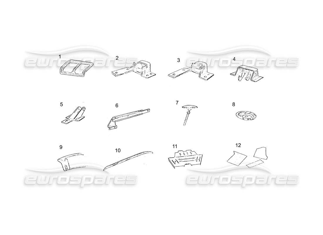 ferrari 250 gt (coachwork) coperchio del bagagliaio diagramma delle parti