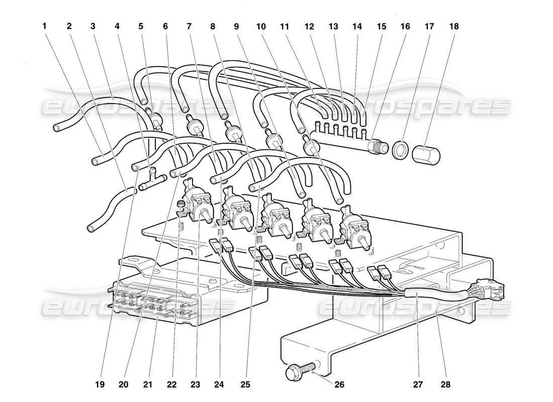 lamborghini diablo vt (1994) diagramma delle parti del controllo del clima