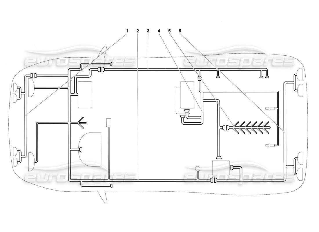 lamborghini diablo vt (1994) schema delle parti dell'impianto elettrico