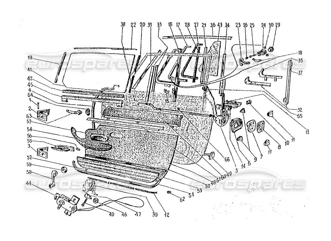 ferrari 330 gt 2+2 (coachwork) rivestimenti interni delle portiere (edizione 1) diagramma delle parti