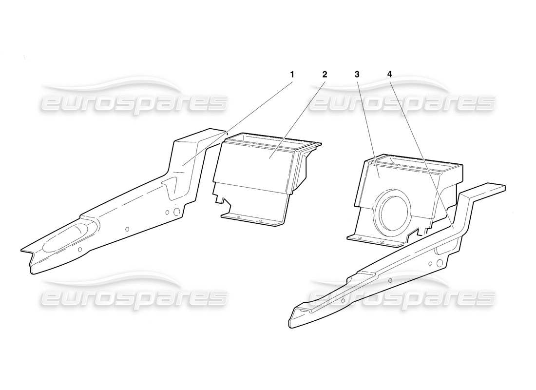 lamborghini diablo vt (1994) diagramma delle parti del rivestimento dell'abitacolo (valido per la versione usa - aprile 1994).