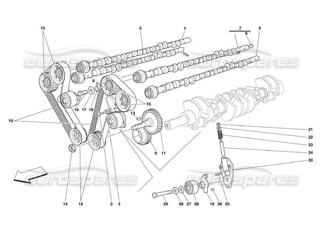 ferrari 575 superamerica cronometraggio - controlli diagramma delle parti