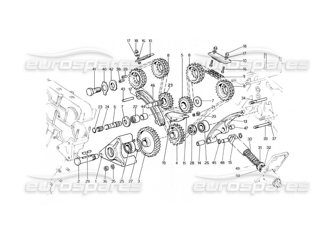 ferrari 400 gt (mechanical) sistema di cronometraggio - controlli diagramma delle parti