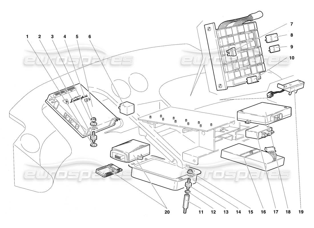 lamborghini diablo vt (1994) sistema elettrico diagramma delle parti