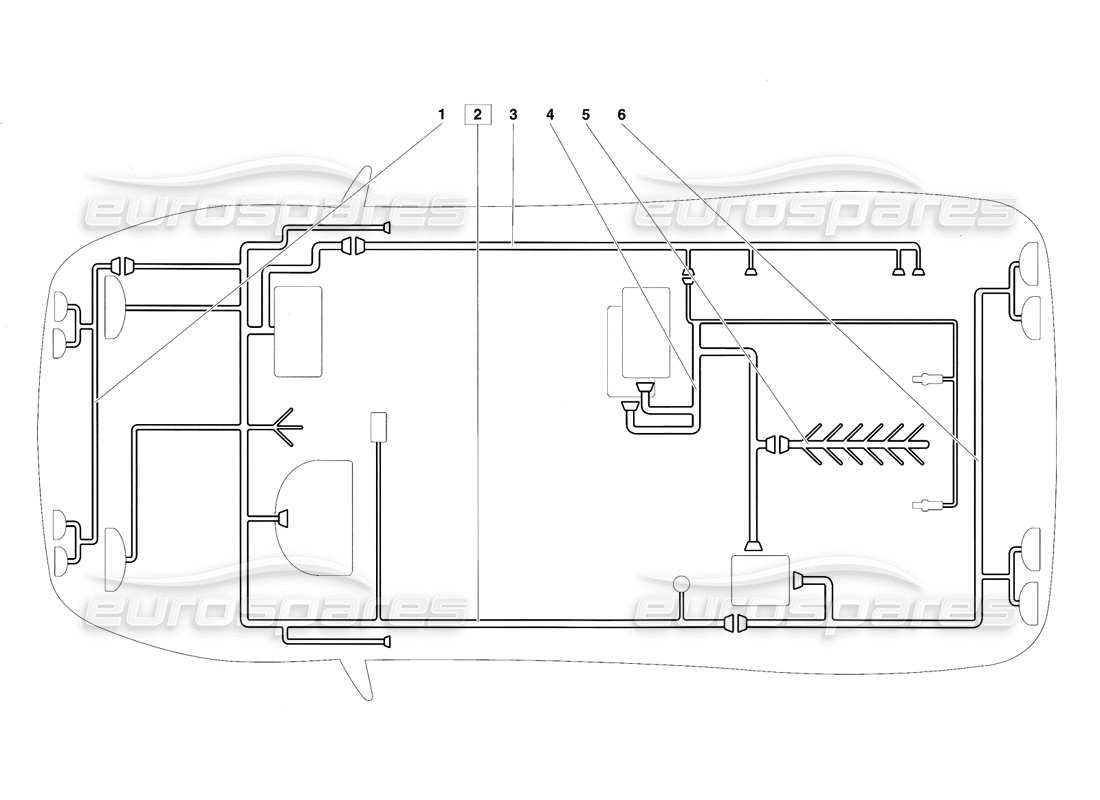 lamborghini diablo vt (1994) schema delle parti dell'impianto elettrico