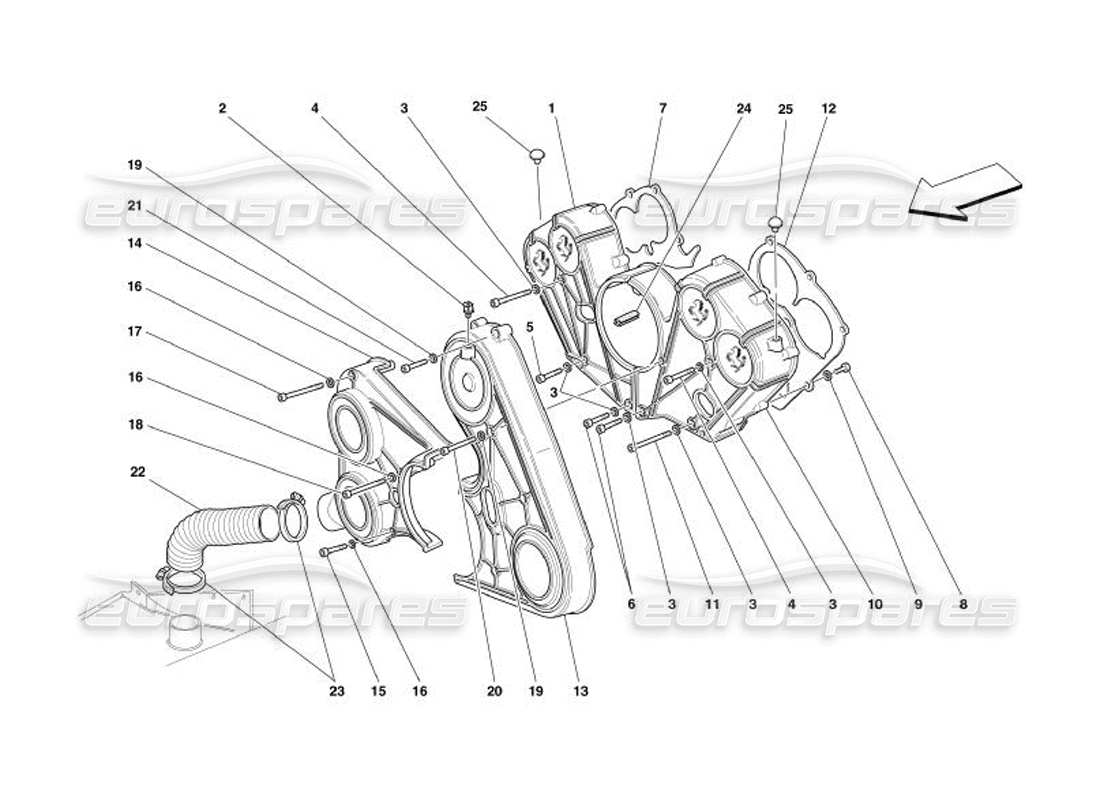 ferrari 575 superamerica coperture motore schema delle parti