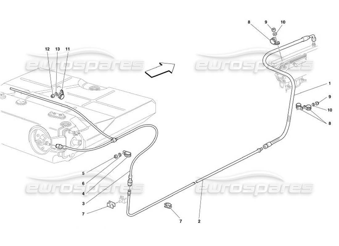 ferrari 575 superamerica sistema di alimentazione del carburante diagramma delle parti