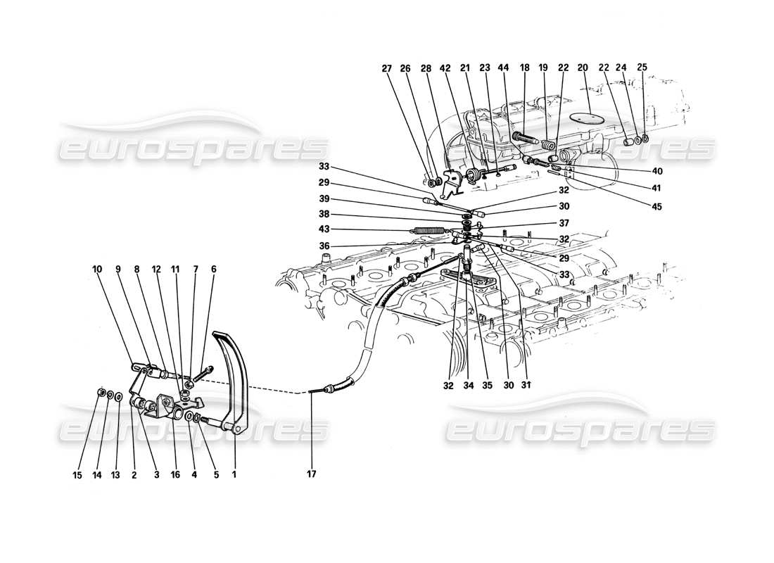 ferrari 512 bbi controllo acceleratore diagramma delle parti